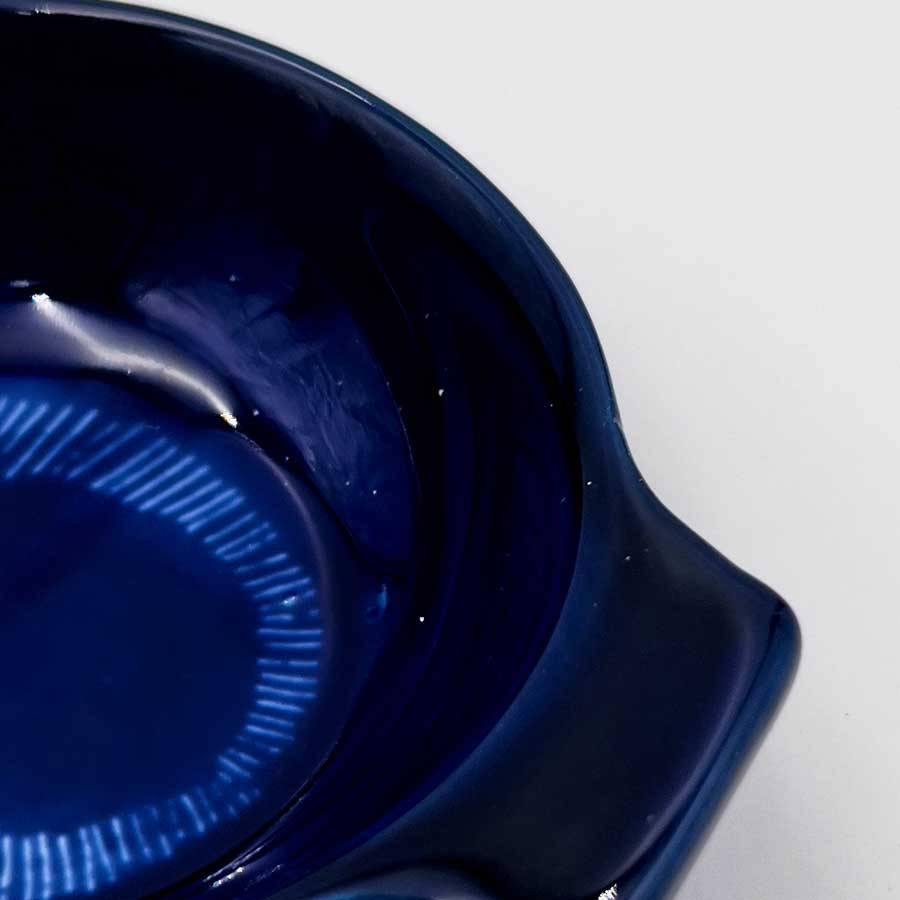 Plato aperitivo pequeño azul rayas blancas
