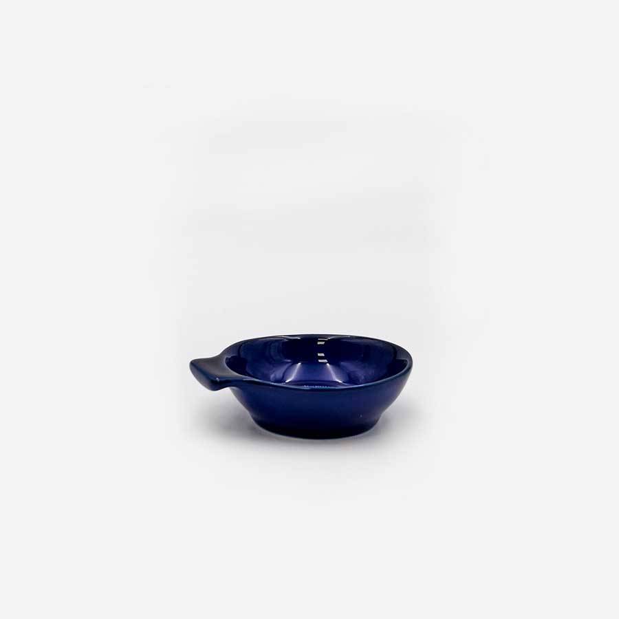 Plato aperitivo pequeño azul rayas blancas