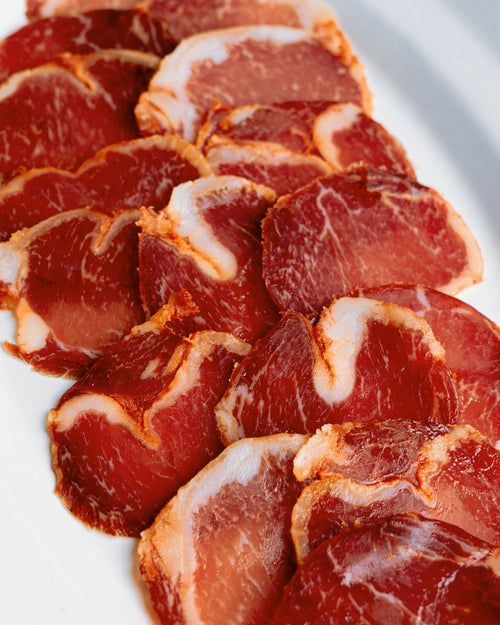 Lomo bellota 100% Iberico cortado a mano estuche 50 + 50 g