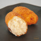 Croquetas de puerro confitado y langostino