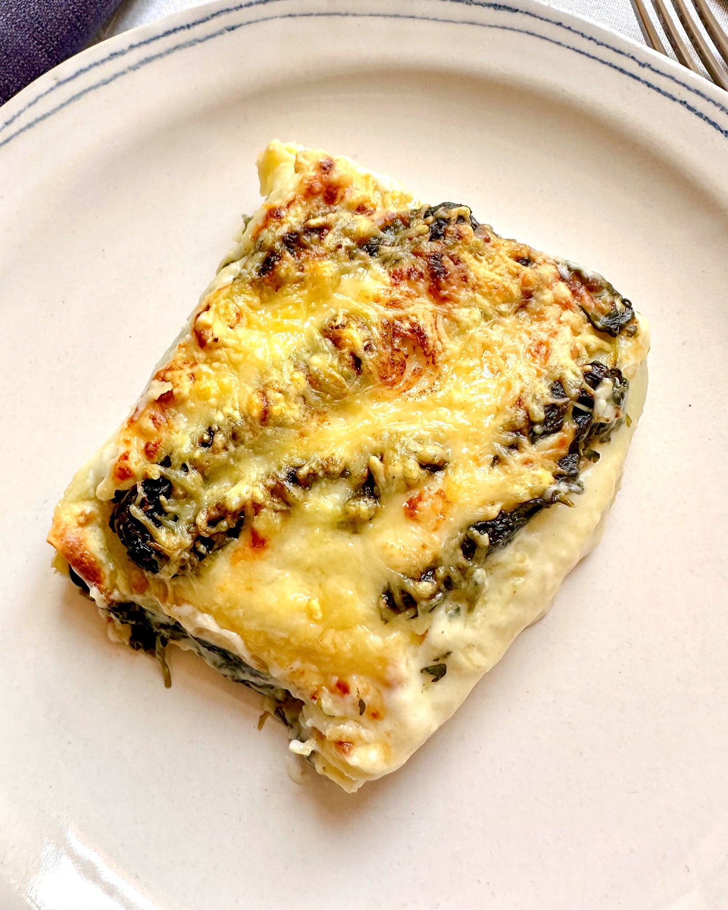 Lasaña de espinacas y cebolla confitada 350 g