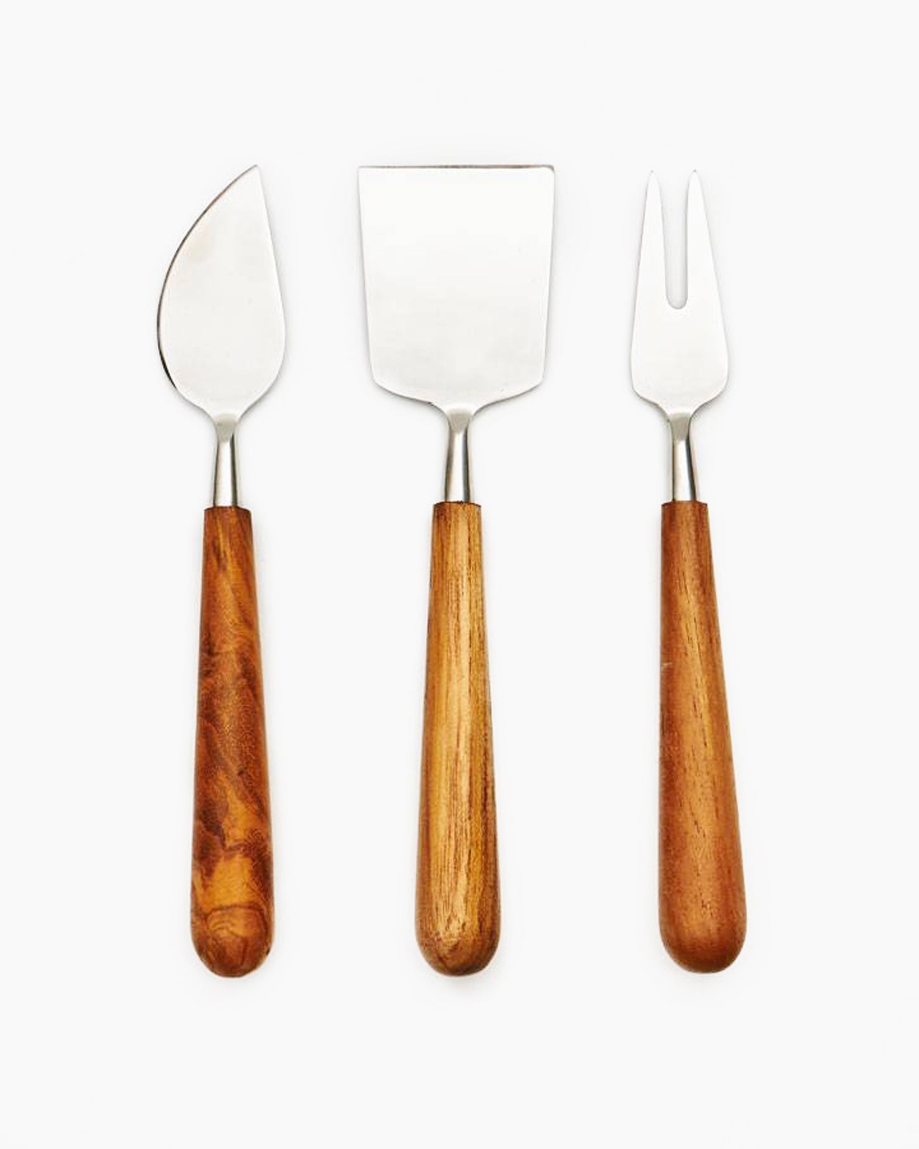 Set 3 cuchillos queso teca