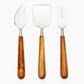 Set 3 cuchillos queso teca