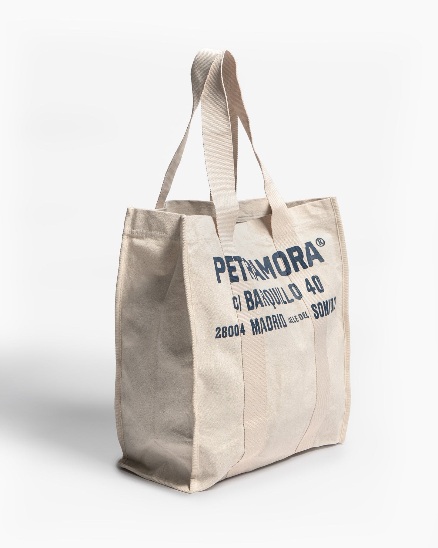 Bolsa shopper de algodón grande crema