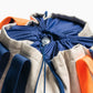 Bolsa grande lino azul/naranja